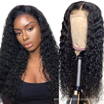 Afro Curly 100% Brazilian Human Hair Wig Cheap Water Wave Full Swiss Lace Frontal Closure Wig For Black Women Wholesale Vendors